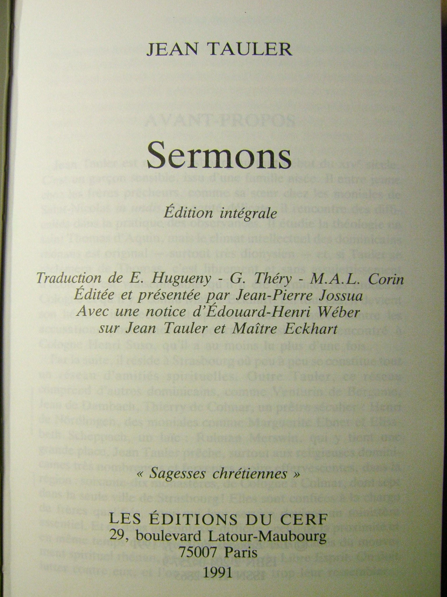 Tauler Sermons